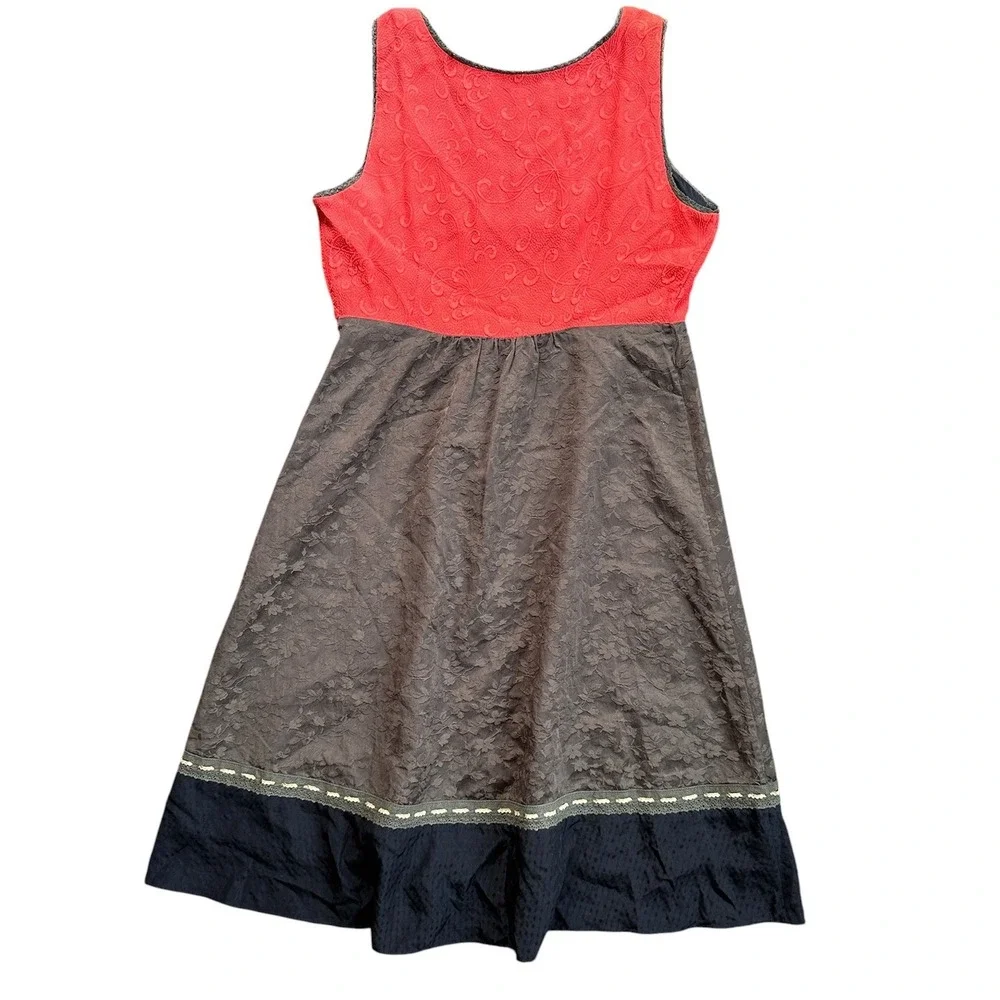 Moulinette Soeurs Anthropologie Dress Wmns 4 Red Taupe Lace Empire Waist